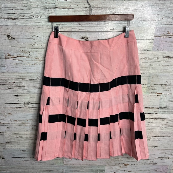 Vintage Dresses & Skirts - Vintage Carlisle pink black pleated skirt size 8